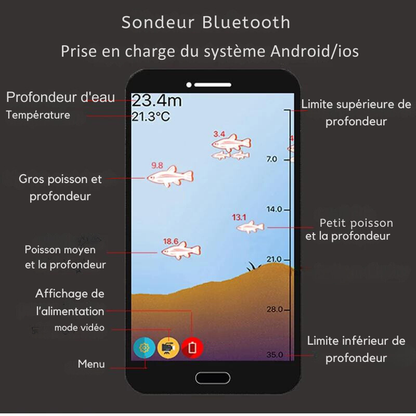 Détecteur de poisson sans fil Bluetooth